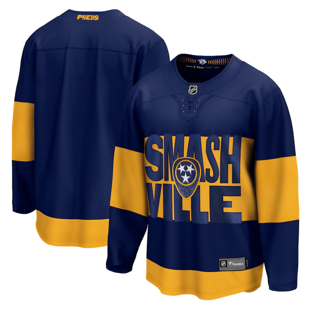 Men's Navy Nashville Predators Blank 2022 Stadium Series Breakaway Player Stitched Jersey
